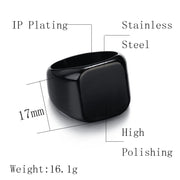 Customized Engrave Signet Ring Square Big Width Band Ring Name Photo Personalized Gift for Biker Jewelry Bague Homme